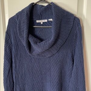 100% Cotton Women’s Blue Cowl Neck Sweater